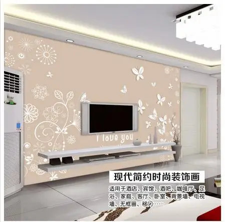 Custom 3d wallpaper 3 d butterfly pattern TV setting wall wallpaper