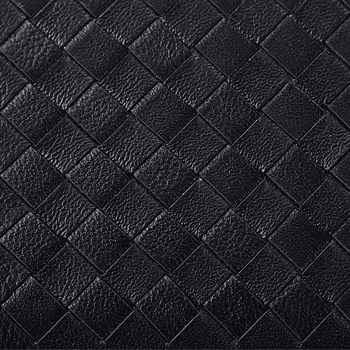 Designer For Men Business Sheepskin Leather Long Wallets Weave Handmade Genuine Leather Wallet Business Wallets Bag