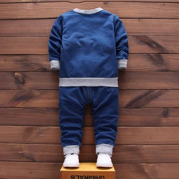 Spring Baby boys clothes Suits Infant/Newborn Clothes Sets Kids jeans coats+jeans pant Sets Children Suits bebes