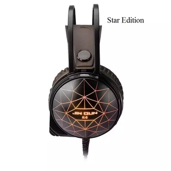 Original K5 Stereo Surround Over Ear Headset 3.5mm+USB Headphones Deep Bass Gaming Headphone With Mic LED Light For PC Gamer