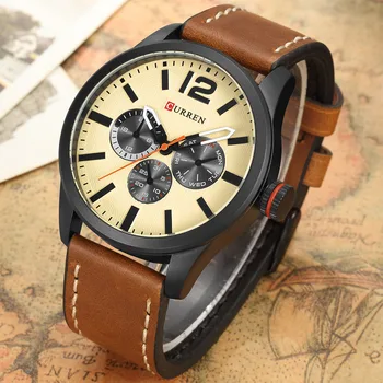 2017 New Curren Mens Watches Top Brand Luxury Leather Quartz Watch Men Wristwatch Fashion Casual Male Sport Clock Watch Relogio