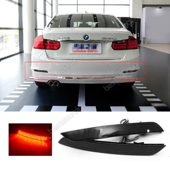For BMW Black Lens LED Rear Bumper Reflector Brake Stop Light 5 Series F10 F11 F18 528i, 535i, 550i 2011-14