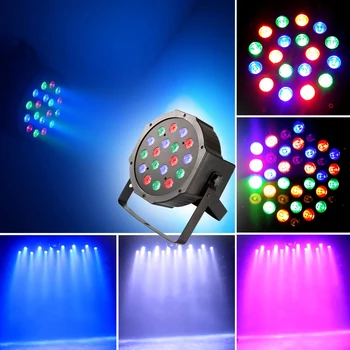 Professional LED Stage Lights 18 Led RGB PAR LED Stage Lighting Effect DMX512 Master Slave Led Flat DJ Disco Party KTV