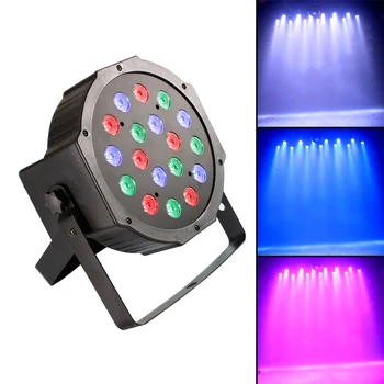 Professional LED Stage Lights 18 Led RGB PAR LED Stage Lighting Effect DMX512 Master Slave Led Flat DJ Disco Party KTV