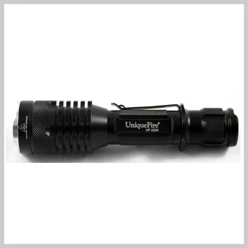 UniqueFire UF-2220 Rechargeable Long Range Police Flash Torch Light Black Tempered Glass Lens Led Flashlight (1*18650 Battery)