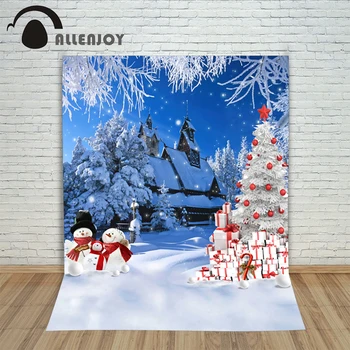 New Christmas backgrounds for christmas photo studio Tree gift snowman snow kid photocall wonderland lovely photography backdrop