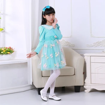 Baby girl spring dress long sleeves children dress luxury embroidery princess dress for girls children cotton clothes baby dress