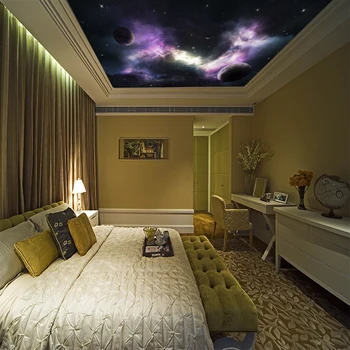 3D Nebula ceiling wallpaper hotel KTV room mural living room bedroom bathroom ceiling wallpaper mural