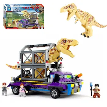 Jurassic 410PCS/SET Tyrannosaurus T-REX Tracker King T-Rex Dinosaur Action Figure Model Building Blocks Bricks Kids Toy
