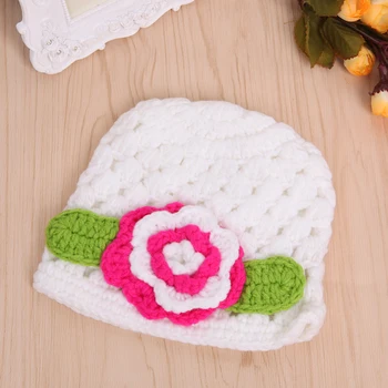 Cute Newborns White Hollow Flower Cap Baby Kids Infant Toddler Girl Beanie Pretty Hat Gift