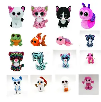 Ty Panda Beanie Boos Big Eyes Plush Toy Doll Colorful Rabbit Baby Kids Gift Bat 15 cm