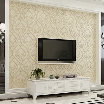 3D non-woven wallpaper flocking European style flower roll Teng bedroom wallpaper the living room TV backdrop package