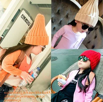 15colors )2017 NEW ping fashion children casual unisex wool hat plain design warm colorfyl beanies stretchable 45-55cm