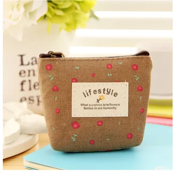 New Fashion Kawaii Fabric Canvas Mini Floral Backpack Women Girls Kids Coin Pouch Change Purses Clutch Bags Wholesale