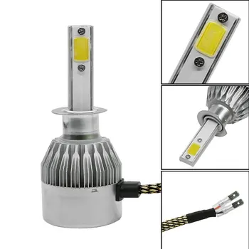 2pcs Car Headlights 72W 7600LM Led Light Bulbs H1 Automobiles Headlamp 6000K Fog Lamps External Lights Source c6 New White