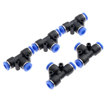 5Pcs PE6 T-junction Pneumatic Fittings Air 3 Way Quick Pneumatic Components Rapid Push Pipe Hose Connector 6mm Pneumatic Parts