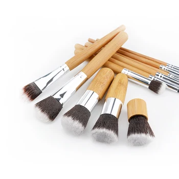 New 11PCS bamboo makeup brush Professional makeup brush set Soft Eyeshadow Foundation Concealer Brush Set Brushes Beauty Tools