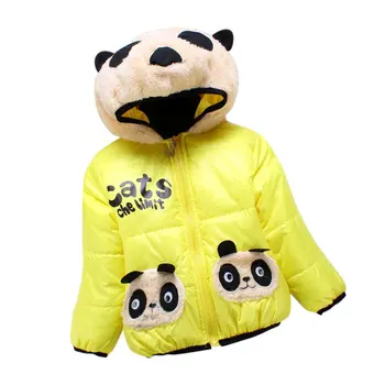 Toddler Baby Kids Boy Coat Hooded Jacket Panda Cartoon Winter Cotton Outwear