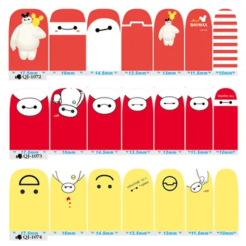 BlueZoo 12 Sheets/set Cartoon Stickers For Nail Full Cover Baymax Nail Art Sticker Patch Beauty Foils Decals Polish Gel Manicure