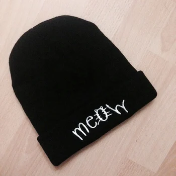 Casual MEOW Warm Winter Hat for Women Fashion Hip-Hop Men Hats Knitted Wool Skullies Beanies Hat For Girl boys Gorros Hombre
