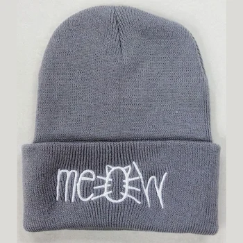 Casual MEOW Warm Winter Hat for Women Fashion Hip-Hop Men Hats Knitted Wool Skullies Beanies Hat For Girl boys Gorros Hombre