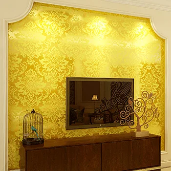 KTV Hotel Clubs Gold Foil Wallpaper European Style Personality Waterproof Moisture-Proof PVC Vinyl Wallpaper Papel De Parede 3D