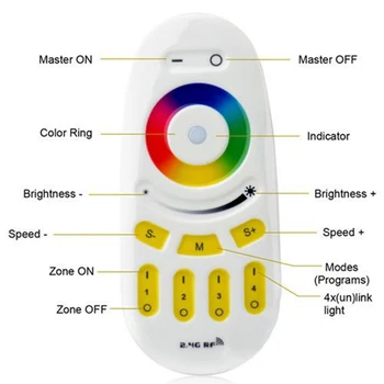 Milight E14 5W RGBCW RGBWW LED bulb with 2.4G 4-Zone wireless RF remote controller multicolor led lighting