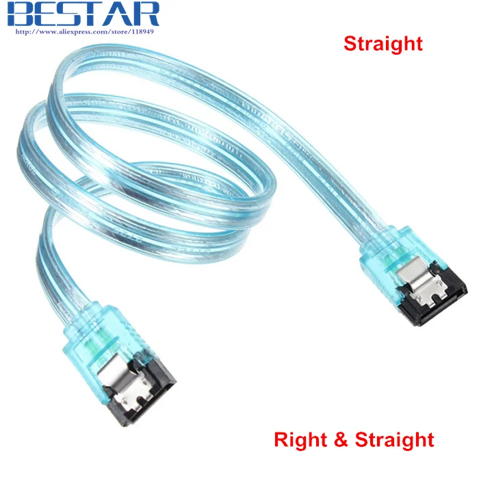 High Speed 6Gbps Straight & Right Angled SATA 3.0 III 7Pin to SATA III SATA 3 SATA3.0 Cable Flat Data Cord 50cm 1m for HDD SSD