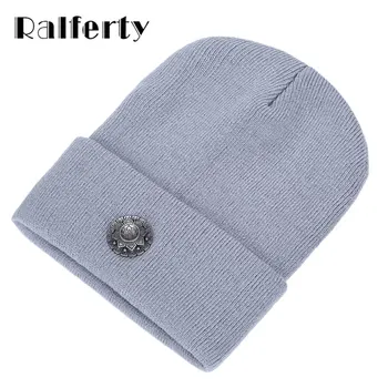 RalfertyNew style Knitting Skullies and Beanies Brand autumn winter Acrylic Hat Hip Hop Warm Hats Bonnets for Men Women Caps