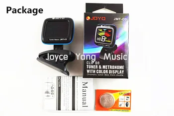 JOYO JMT-03 Color Display LCD Clip on Guitar Tuner Metro Bass/Violin/Ukulele Tuners