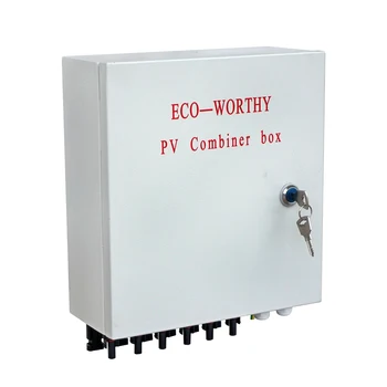 6-String Solar PV Combiner Box W Circuit Breakers Surge Lightning Protection