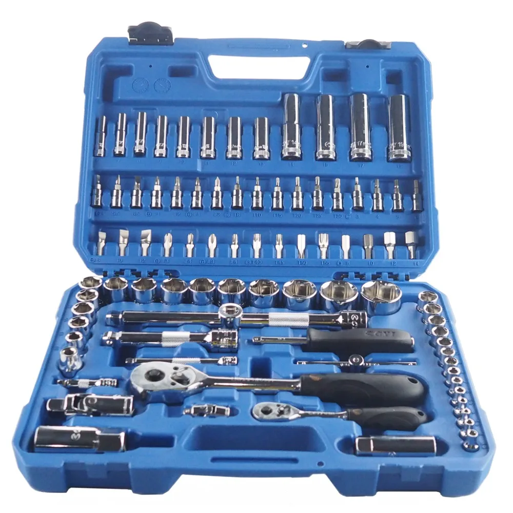 H01007 86 Pcs Auto Mechanics Repair Tool Kit Combination Repair Tools Set For Household Maintenance Hand Tools Set