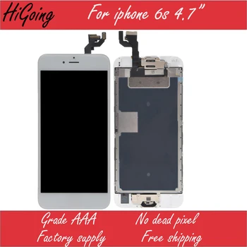 Top Grade LCD Display For iPhone 6S LCD Touch Display Digitizer Replacement Assembly With Home Botton+Front Camera+Earspeaker
