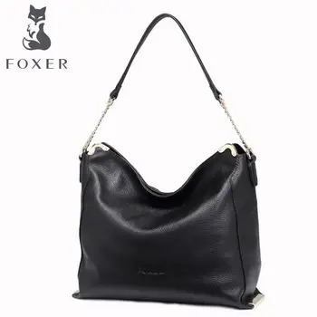 Free delivery Cow leather handbag FOXER / new shoulder Messenger bag Simple wild handbag European and American fashion Tote