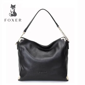 Free delivery Cow leather handbag FOXER / new shoulder Messenger bag Simple wild handbag European and American fashion Tote