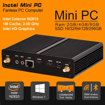 P5 Personal Mini PC Baytrail fanless Nuc mini pc barebone with Dual HDMI USB 3.0 Intel Celeron N2810 BayTrail dual core 2.0Ghz