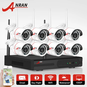 ANRAN 8CH Wireless NVR CCTV System P2P 1080P IP Camera WIFI Waterproof IR Night Vision Home Security Kit Surveillance Camera Set