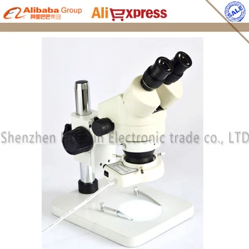 Binocular stereo microscope Industrial microscope 7-45X Continuous zoom Magnification with metal stand adjustable+56 LED lights