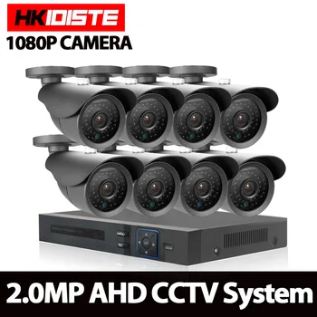 HKISDISTE 1080N HDMI DVR 3000TVL 1080P HD Outdoor Home Security Camera System 8CH CCTV Video Surveillance DVR Kit AHD Camera Set