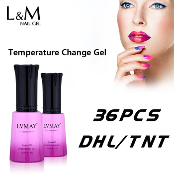 36 Pcs Gel Nails Beauty DHL Temperature Color Change Nail Art Soak Off Uv Polish Lvmay Brand Gelpolish