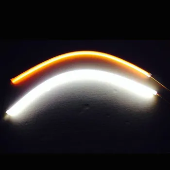 2pcs 60cm DC12V waterproof LED flexible silicone light Tube Strip Daytime Running Lights Turn Signal Car Styling Parking Lamps
