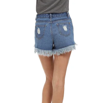 S-5xl fashion star lady cotton denim shorts waist new boyfriend Capri Freddie burr worn size denim shorts