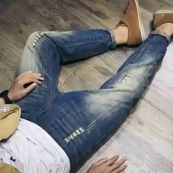 1444 Harem jeans men Distressed Mens baggy jeans Big size Ripped jeans for men Fashion Harajuku Brand-clothing Mens biker jeans