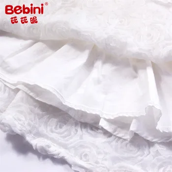 Bebini Baby Girls Dress Summer Rose Yarn Dresses Sleeveless Princess Party Dress 12M-3T Little Girls Kids Children Clothes +Bag