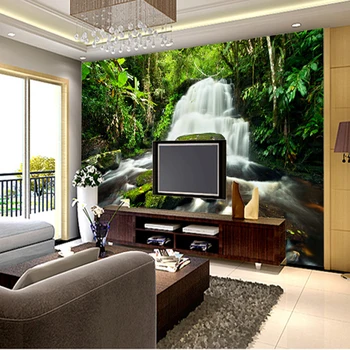 3D wall painting sofa TV background bedroom living room natural landscape wallpaper mural