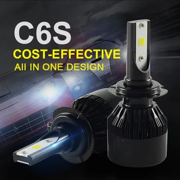 NAO Pair LED Car Headlight H4 H1 H7 H8/H9/H11 9005/HB3 9006/HB4 Fog Bulb Lamp Automobile COB External Light Super Bright #C6S