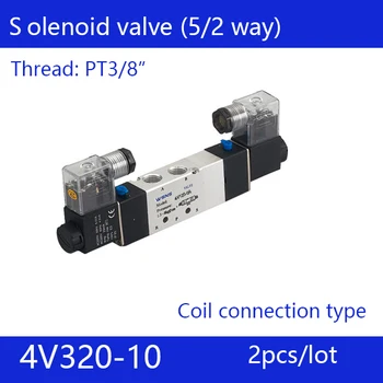 2pcs  5 port 2 position Solenoid Valve 4V320-10,have DC24v,DC12V,AC24V,AC36V,AC110V,AC220V,AC380V