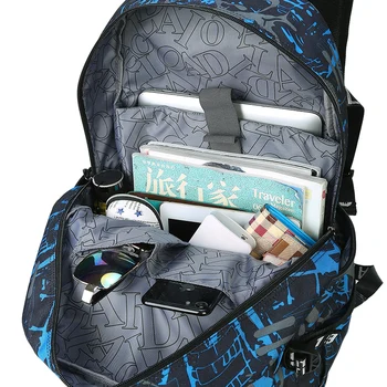 AOLIDA Large Capacity Men's Backpack Rock Style Backpacks For Travel Durable Rucksack Daypack School Backpack For Teenager Bag