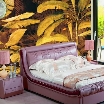 Banana leaves Southeast Asian background TV decorative painting high-quality custom bedroom lobby mural wallpaper