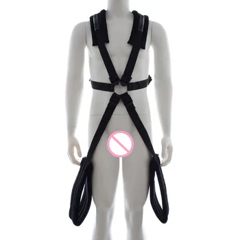 Nylon Fetish Body harness Body Swing stand Leg Lift spreader restraint bondage set Adult Sex love game toy for men women Couples